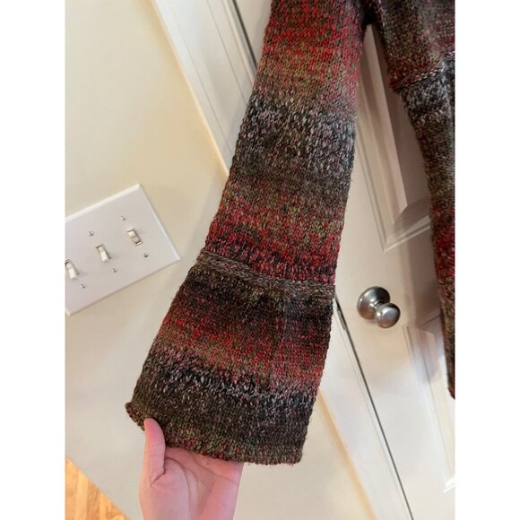 Prana Striped Cardigan Long Sweater Bell Cuffs Wool Blend‎ Size Medium - Picture 3 of 5